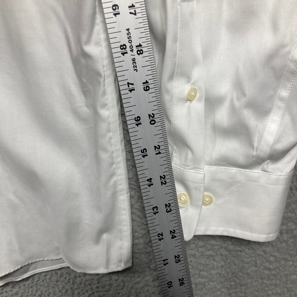 Lauren Ralph Lauren Dress Shirt Mens 2XL White Herringbone Stretch Regular FLAWS - Picture 6 of 11